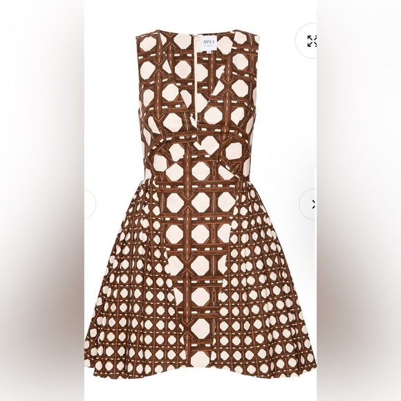 Misa Los Angeles Brown Cutout Mini Dress - Picture 1 of 3
